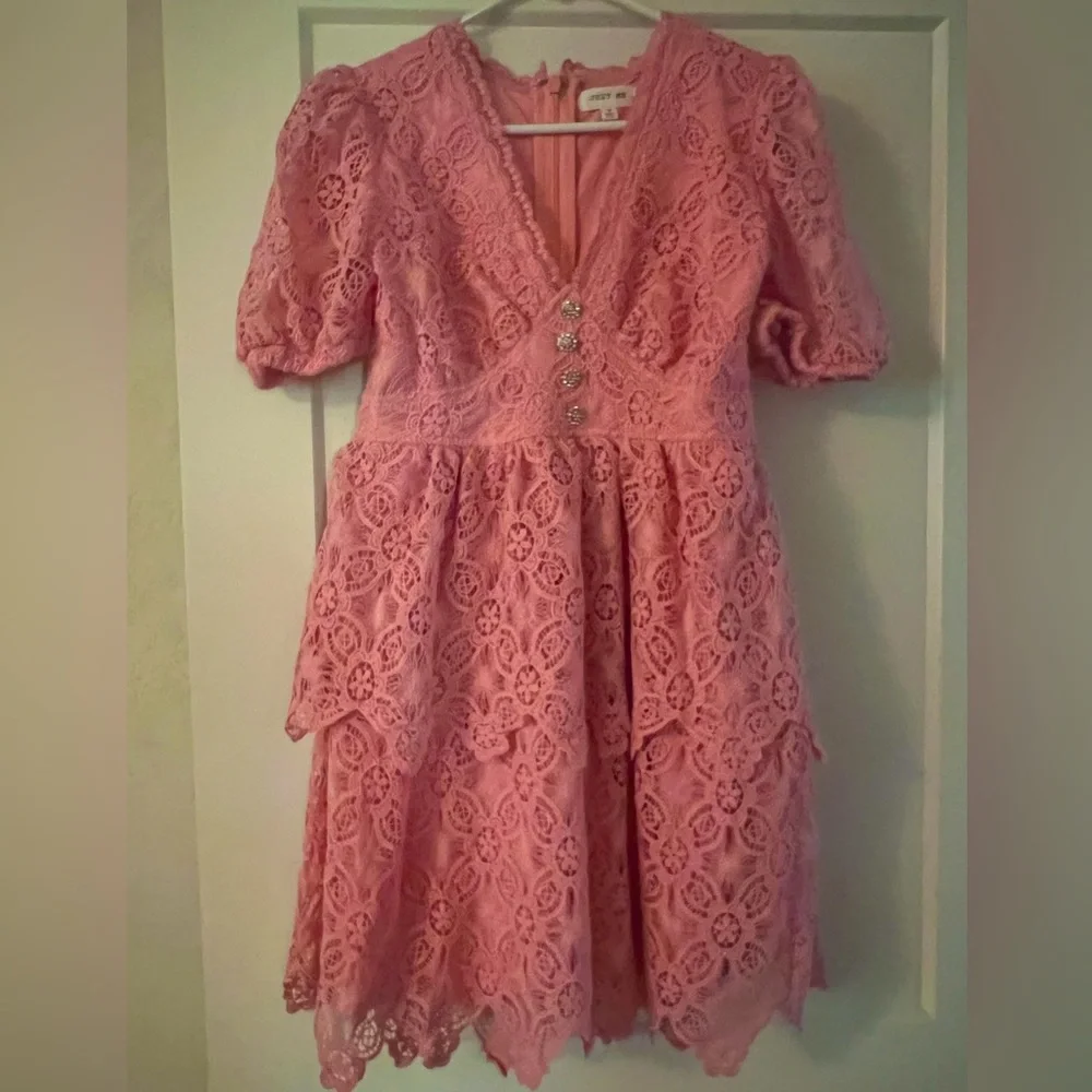 Vici pink lace dress by Just Me size Medium - Picture 2 of 3